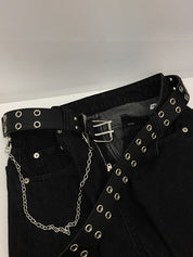 Punk Double Eyelet Chain Buckle Belt