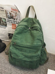 Vintage Wash Canvas School Backpack