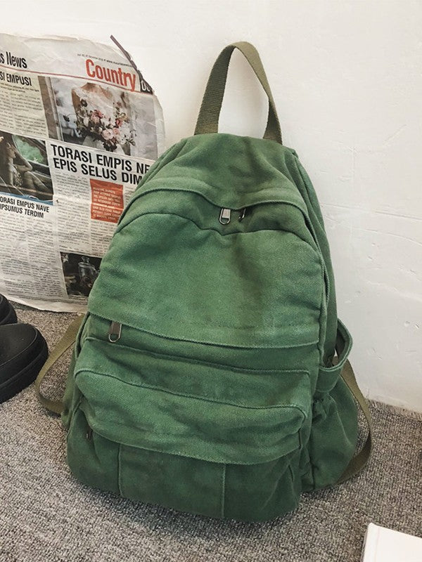 Vintage Wash Canvas School Backpack