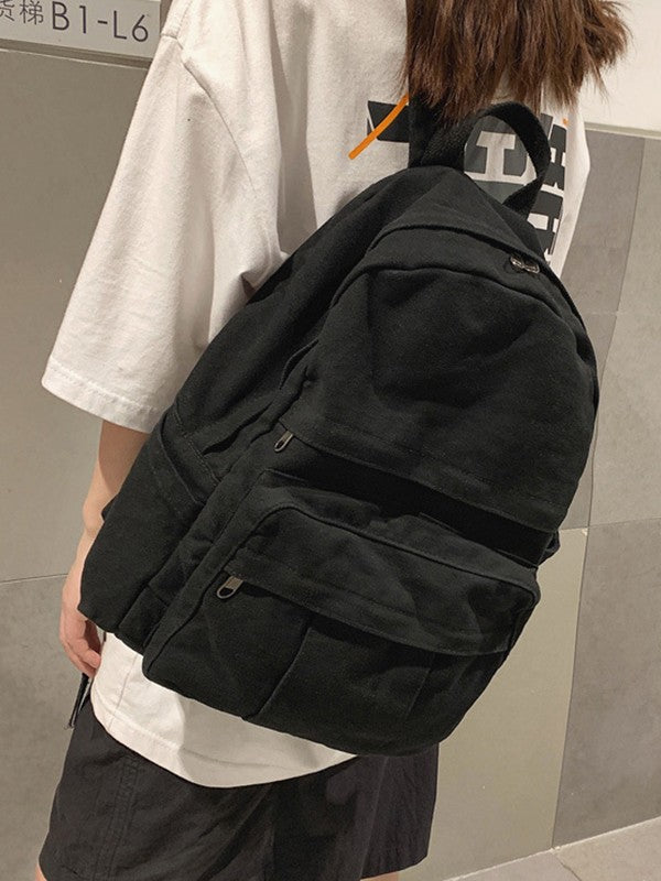 Vintage Wash Canvas School Backpack