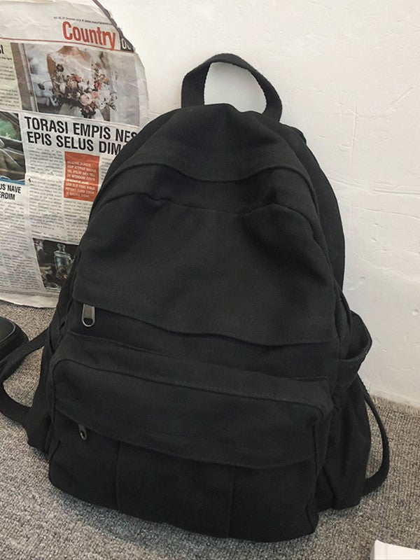 Vintage Wash Canvas School Backpack