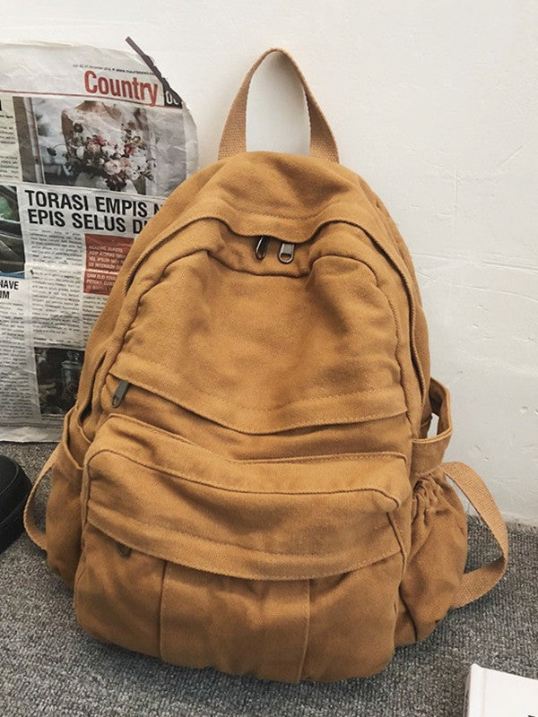 Vintage Wash Canvas School Backpack