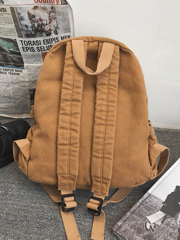 Vintage Wash Canvas School Backpack