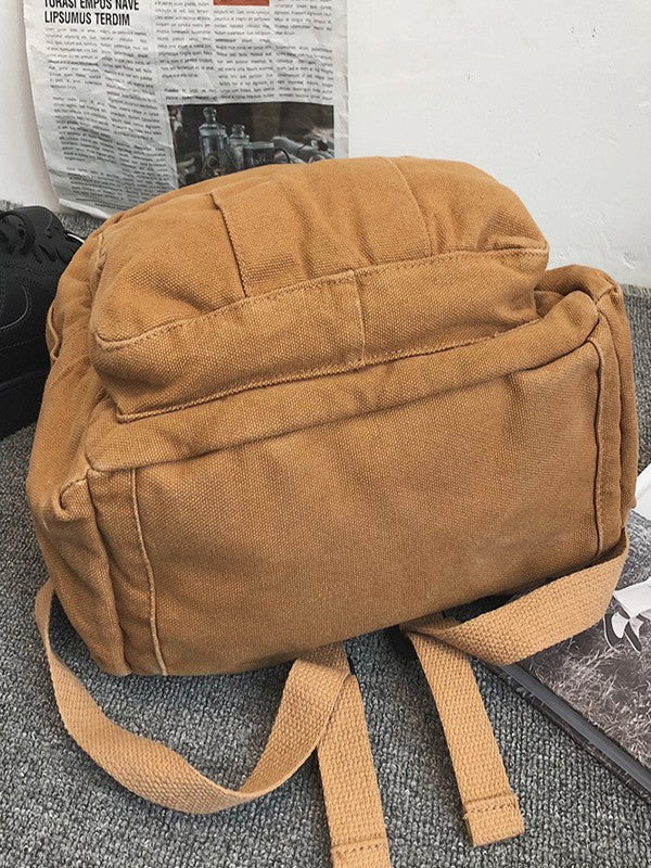 Vintage Wash Canvas School Backpack