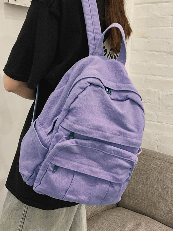 Vintage Wash Canvas School Backpack