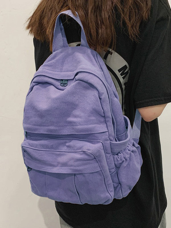 Vintage Wash Canvas School Backpack