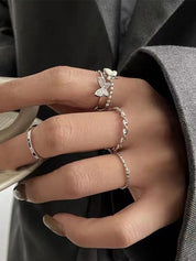 4pcs Twist Butterfly Ring Set