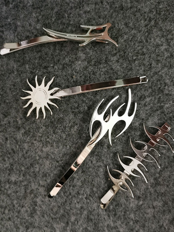 4pcs Punk Tribal Flame Hair Clip