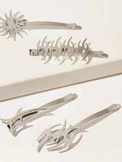 4pcs Punk Tribal Flame Hair Clip