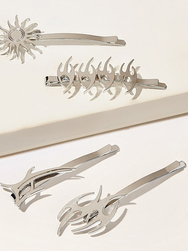 4pcs Punk Tribal Flame Hair Clip