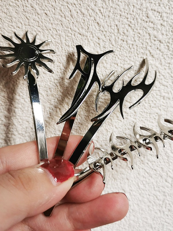 4pcs Punk Tribal Flame Hair Clip