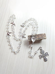 Pigeon Cross Pendant Long Beads Necklace