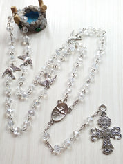 Pigeon Cross Pendant Long Beads Necklace