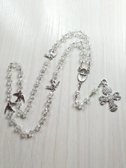 Pigeon Cross Pendant Long Beads Necklace