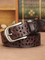 Hollow Out Pu Leather Buckle Belt