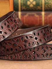 Hollow Out Pu Leather Buckle Belt