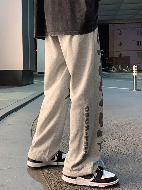 Men's Letter Star Graphic Loose Sweatpants