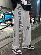 Men's Letter Star Graphic Loose Sweatpants