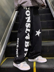 Men's Letter Star Graphic Loose Sweatpants