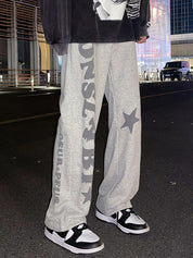 Men's Letter Star Graphic Loose Sweatpants
