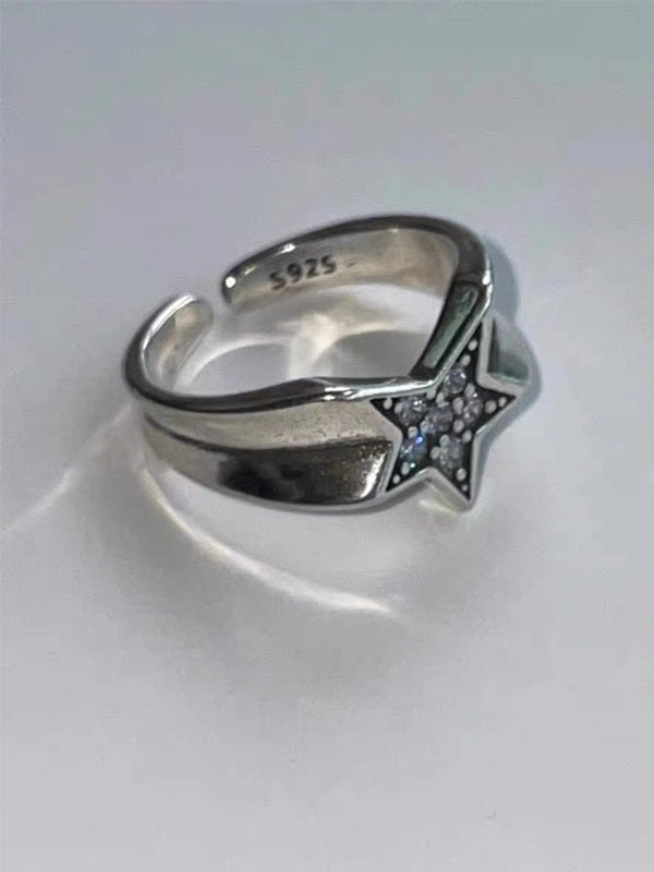 Vintage Rhinestone Star Cuff Ring