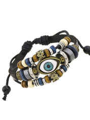 Vintage Boho Eye Pattern Beads Multi Layered Bracelet