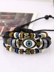 Vintage Boho Eye Pattern Beads Multi Layered Bracelet