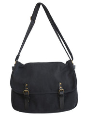 Buckle Strap Large Canvas Messenger Bag