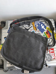 Buckle Strap Large Canvas Messenger Bag