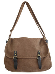 Buckle Strap Large Canvas Messenger Bag
