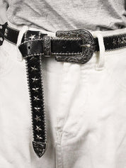 Vintage Punk Star Embellished Buckle Belt
