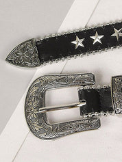 Vintage Punk Star Embellished Buckle Belt