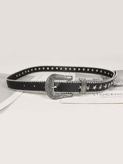 Vintage Punk Star Embellished Buckle Belt
