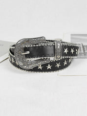 Vintage Punk Star Embellished Buckle Belt