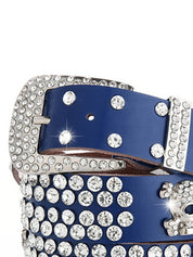 Rhinestone Skull Buckle Belt