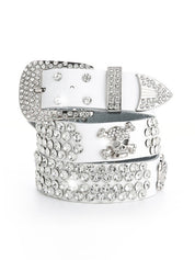 Rhinestone Skull Buckle Belt