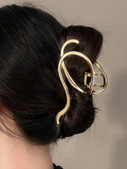 Wave Metal Large Hair Claw Clip