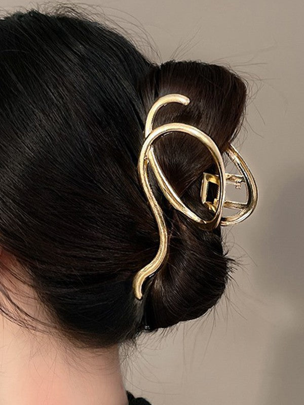 Wave Metal Large Hair Claw Clip
