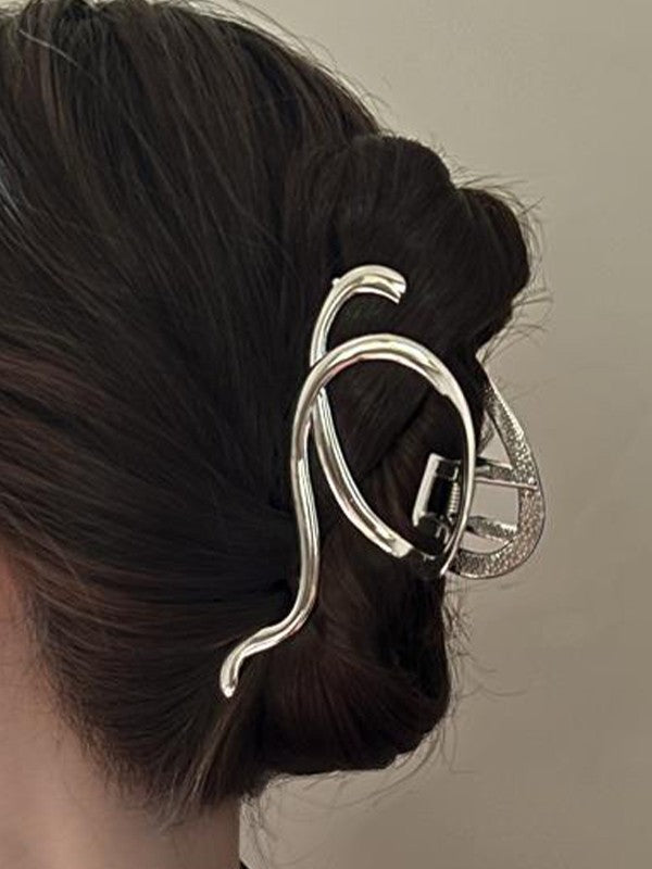 Wave Metal Large Hair Claw Clip