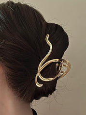 Wave Metal Large Hair Claw Clip