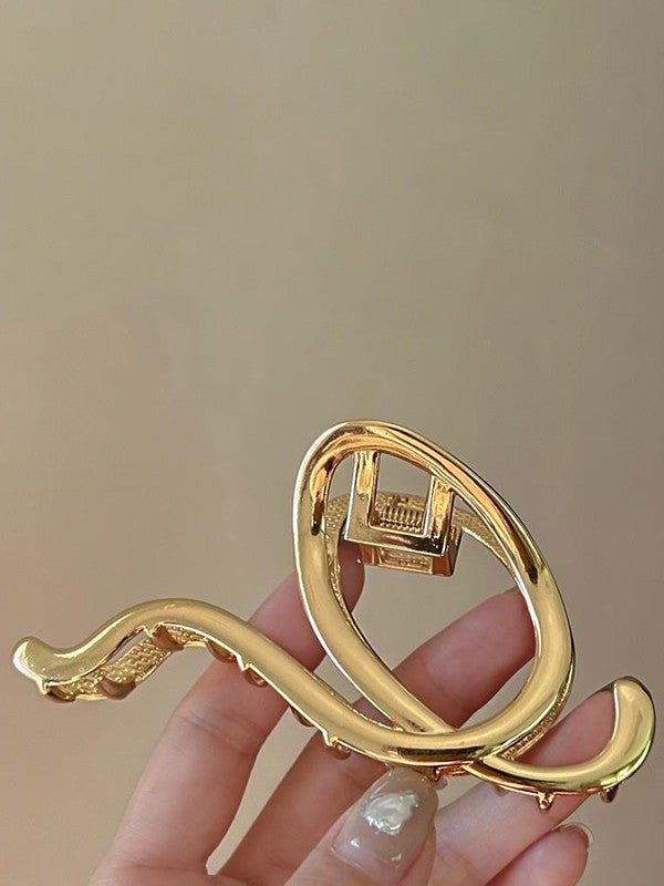 Wave Metal Large Hair Claw Clip