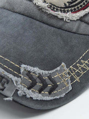 Vintage Shark Embroidered Distressed Baseball Cap