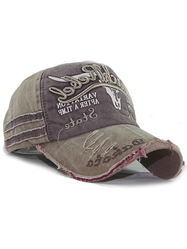 Vintage Embroidered Distressed Baseball Cap