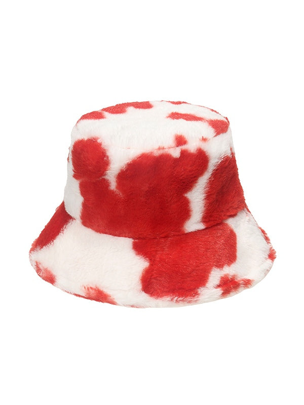 Cow Pattern Fuzzy Bucket Hat