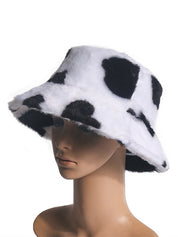 Cow Pattern Fuzzy Bucket Hat