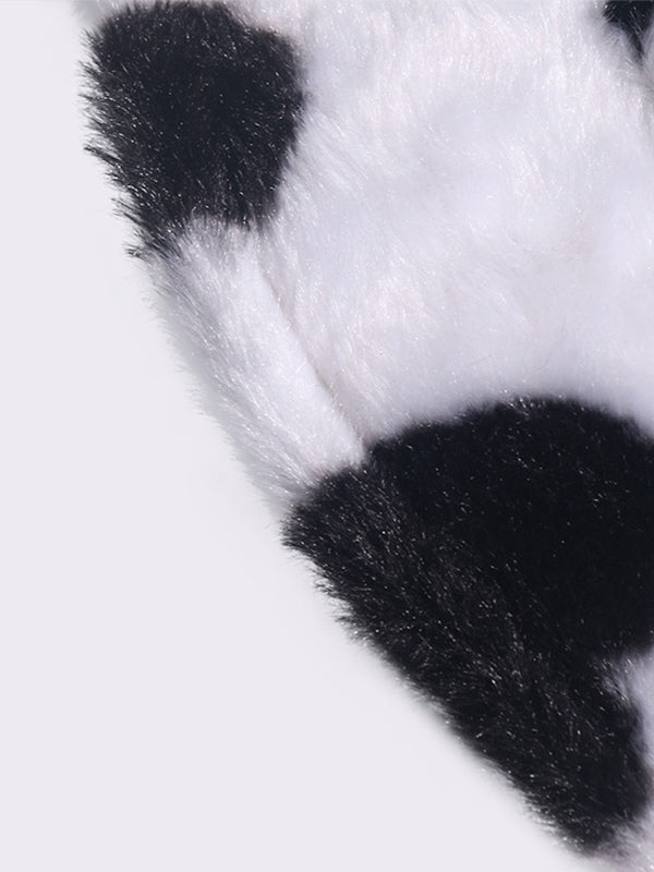 Cow Pattern Fuzzy Bucket Hat