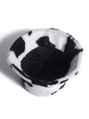Cow Pattern Fuzzy Bucket Hat