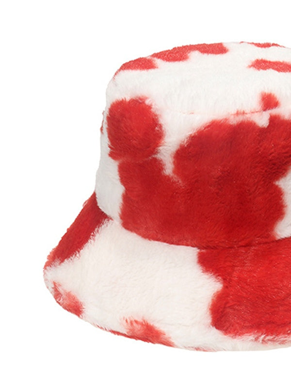 Cow Pattern Fuzzy Bucket Hat