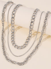3pcs Simple Link Chain Necklace