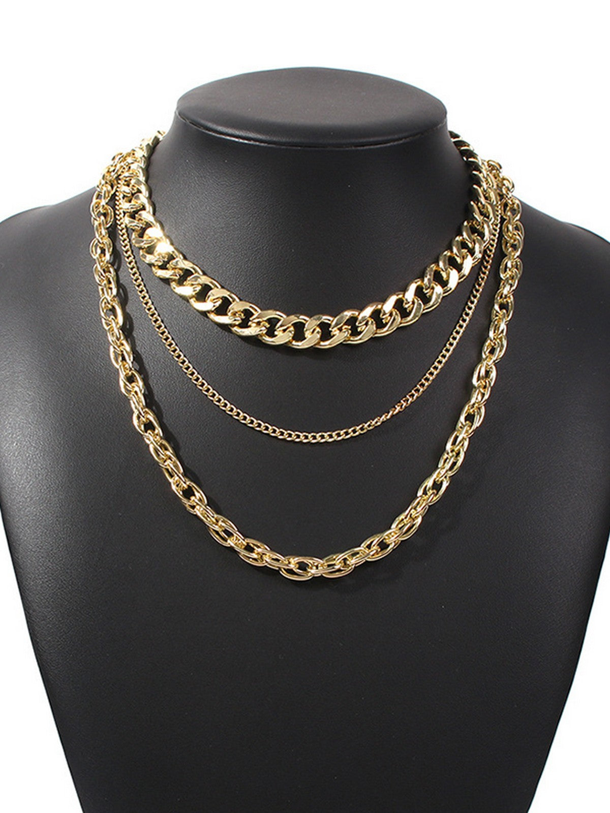 3pcs Simple Link Chain Necklace